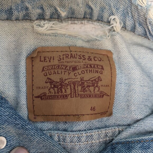 Levi’s 70505 Denim Trucker Jacket Light Wash Made in USA Orange Tab – Men’s 46 - Picture 6 of 14
